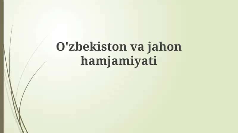 O'zbekistonvajahonhamjamiyati