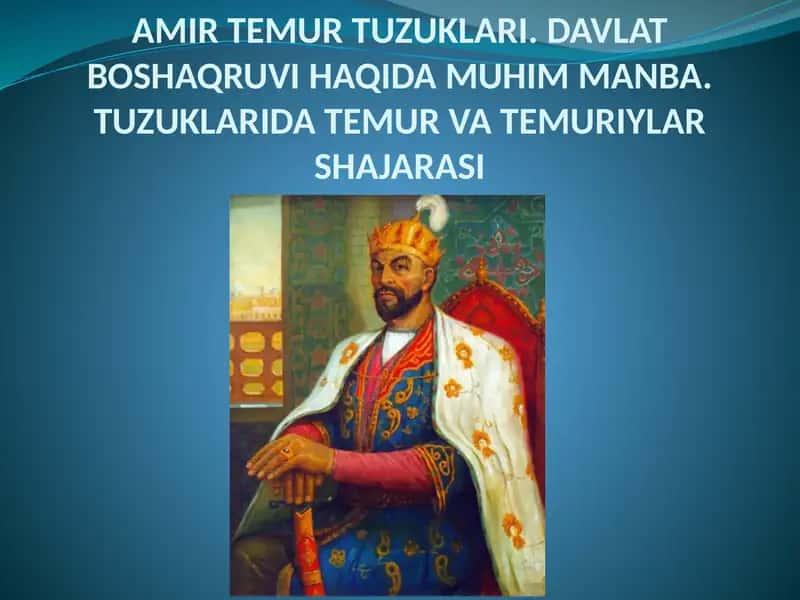 Amir Temur davlat boshqaruv