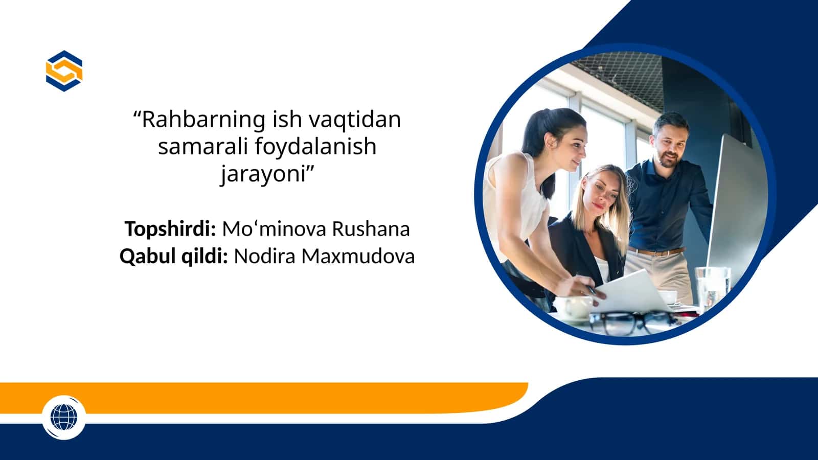 Rahbarning ish vaqti dan samarali foydalanish jarayoni