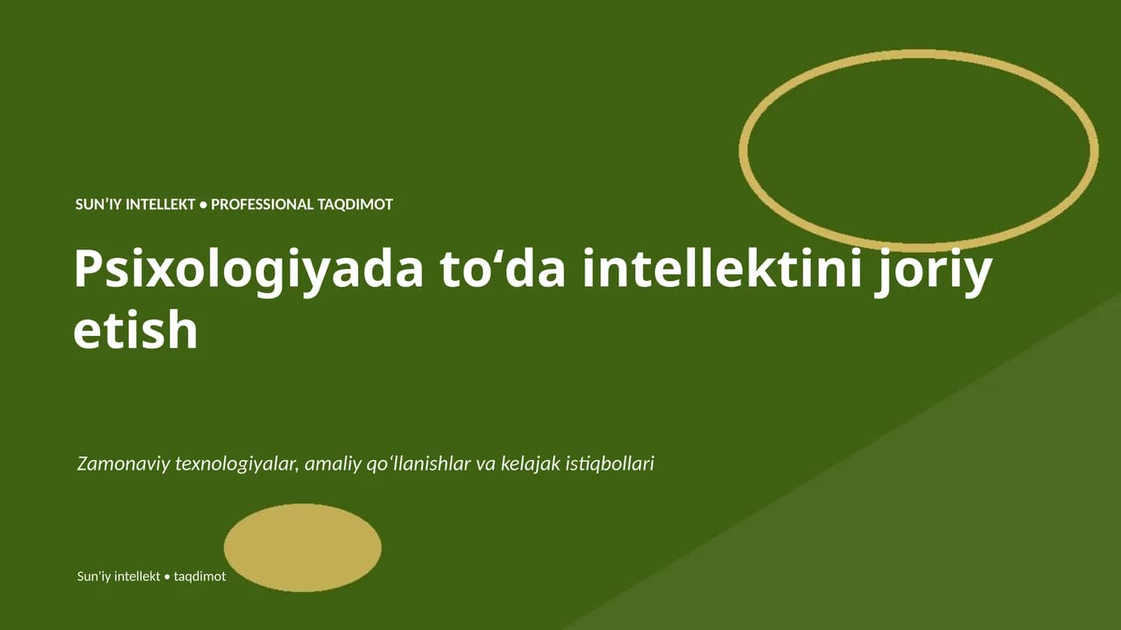 SUN'IY INTELLEKT • PROFESSIONAL TAQDIMOT