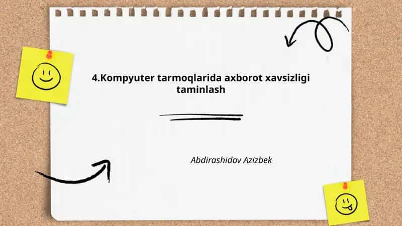 Kompyuter tarmoqlarida axborot xavsizligi taminlash