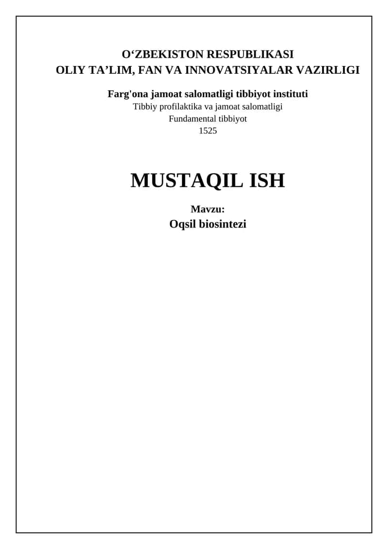 Oqsil biosintezi