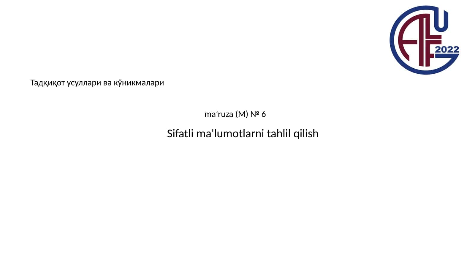 Sifatli ma'lumotlarni tahlil qilish
