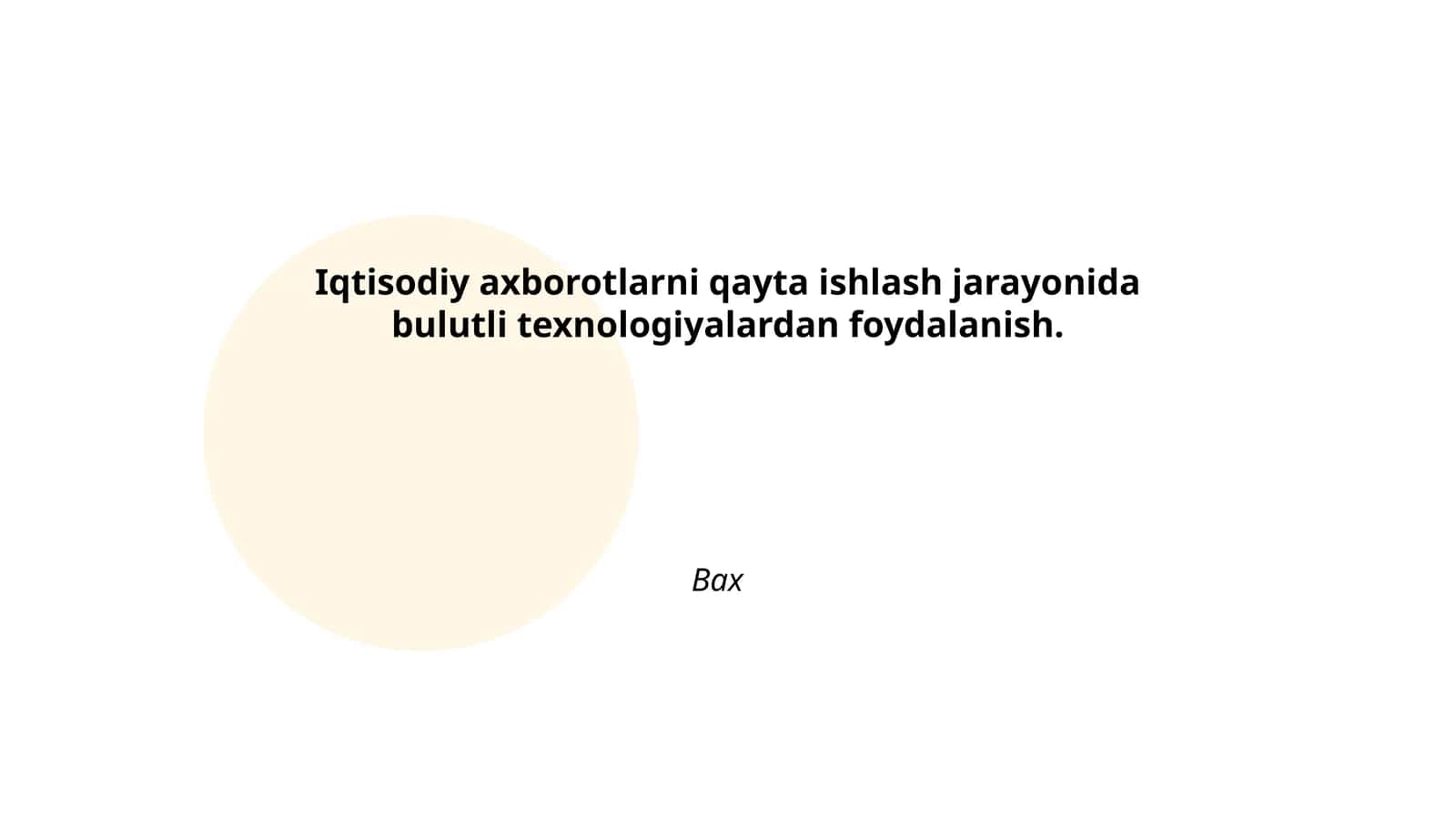 Iqtisodiy axborotlarni qayta ishlash jarayonida bulutli texnologiyalardan foydalanish