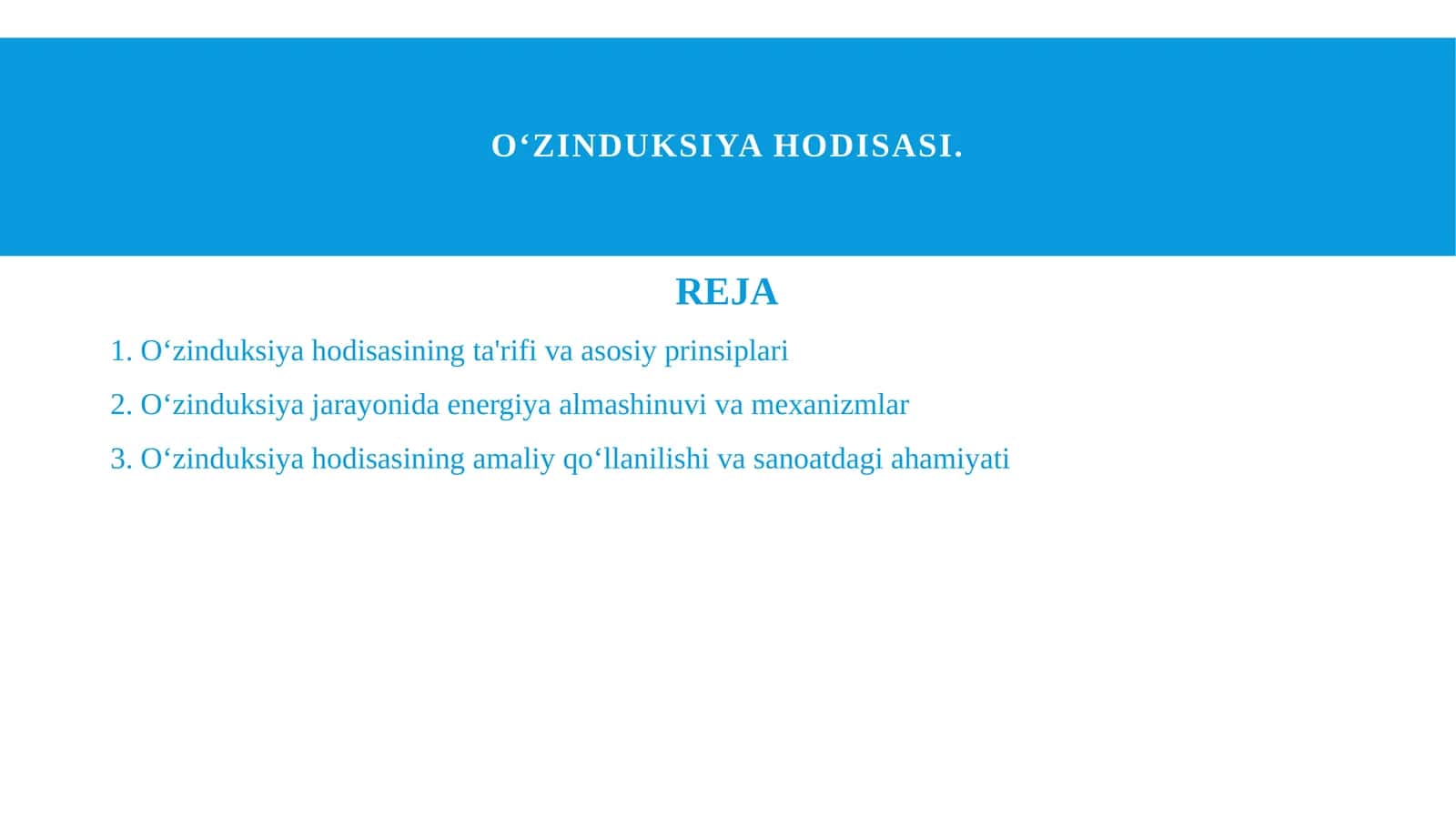 O‘zinduksiya hodisasi