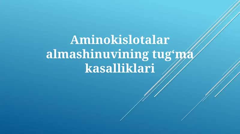 Aminokislotalar almashinuvi