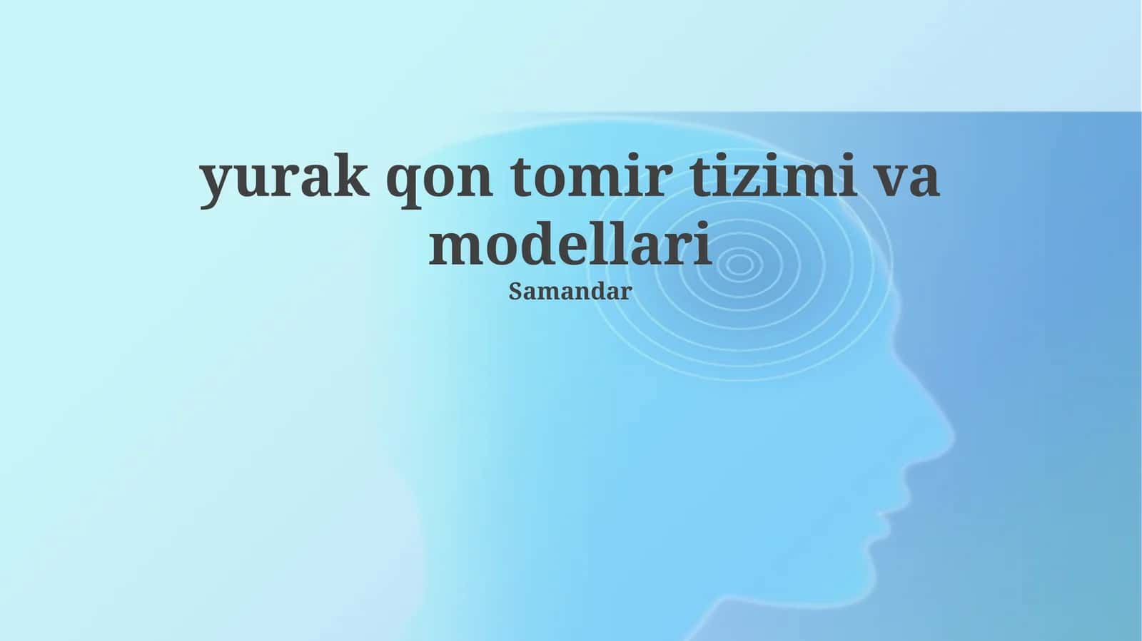 Yurak-qon tomir tizimi va modellari