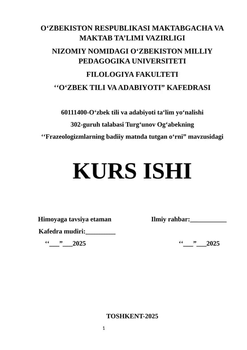 Frazeologizmlarning badiiy matnda tutgan o‘rni