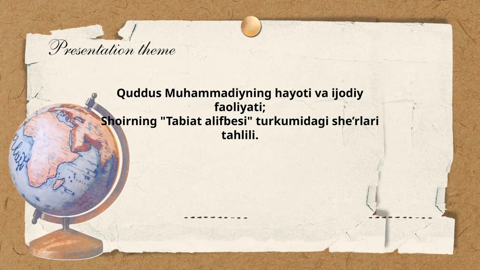 Quddus Muhammadiyning hayoti va ijodiy faoliyati; Shoirning "Tabiat alifbesi" turkumidagi she’rlari tahlili