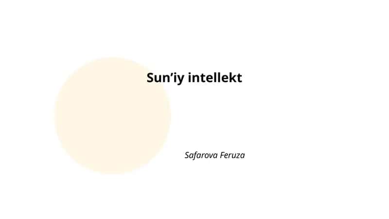 Sun’iy intellekt