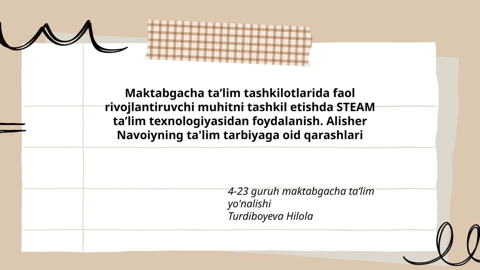 Alisher Navoiyning ta'lim tarbiyaga oid qarashlari