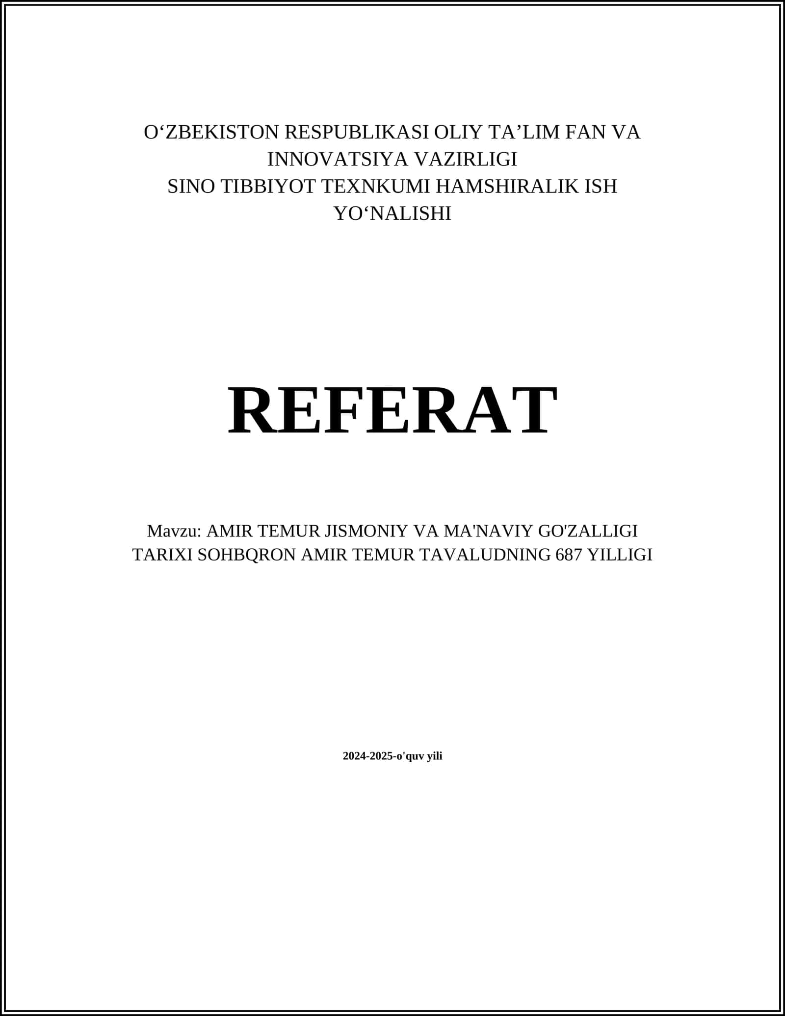 AMIR TEMUR JISMONIY VA MA'NAVIY GO'ZALLIGI TARIXI SOHBQRON AMIR TEMUR TAVALUDNING 687 YILLIGI