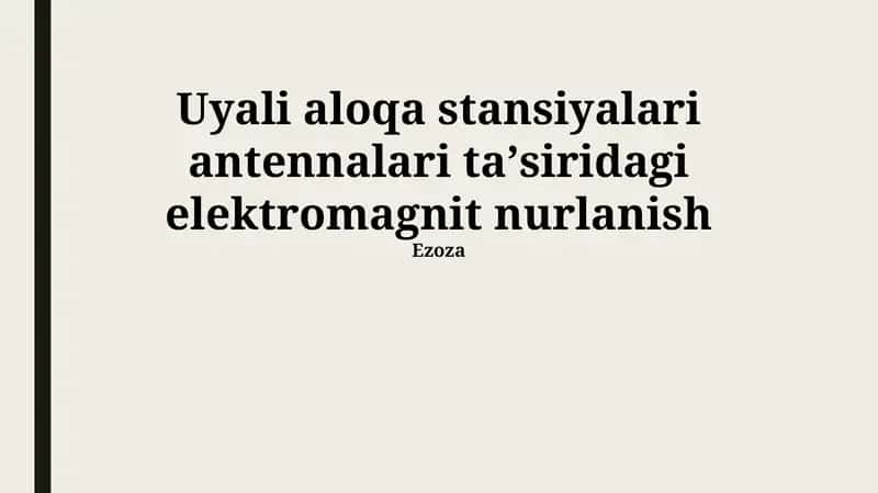 Mobil Aloqa Stansiyasi Antennalari