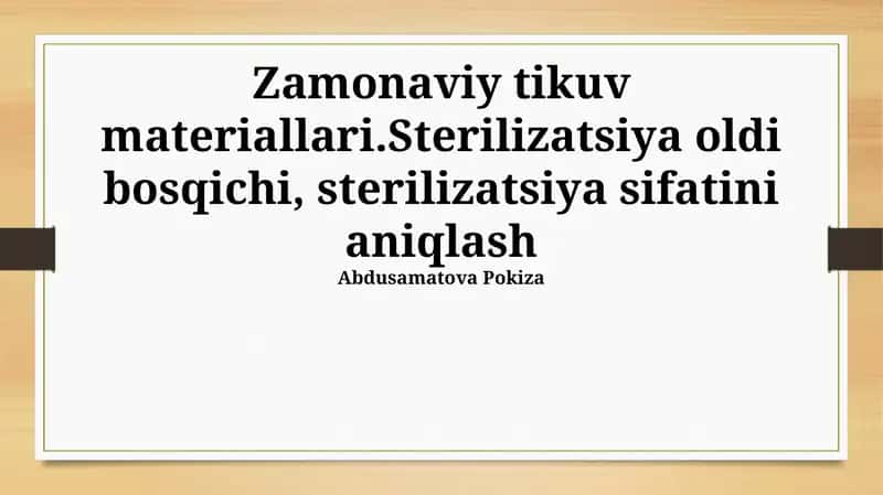 Zamonaviy tikuv materiallari