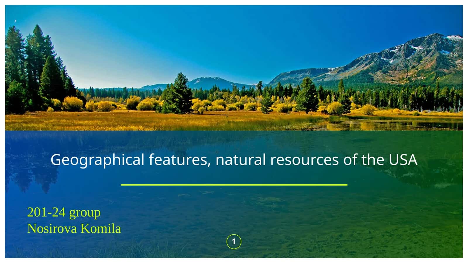 Geographical features, natural resources of the USA