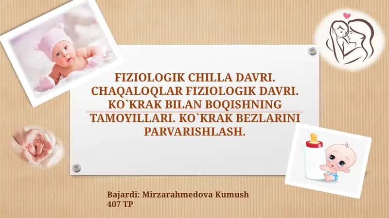 CHILLA DAVRI FIZIOLOGIYASI