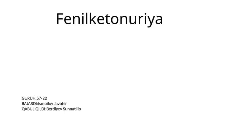 Fenilketonuriya
