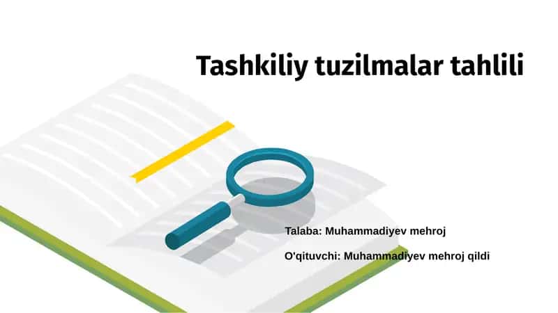 Tashkiliy tuzilmalar tahlili