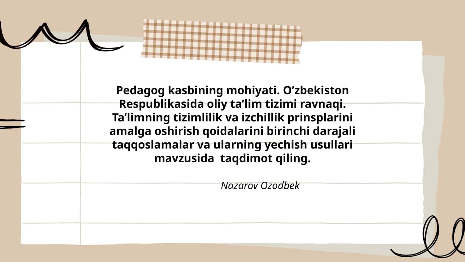 Pedagog kasbining mohiyati