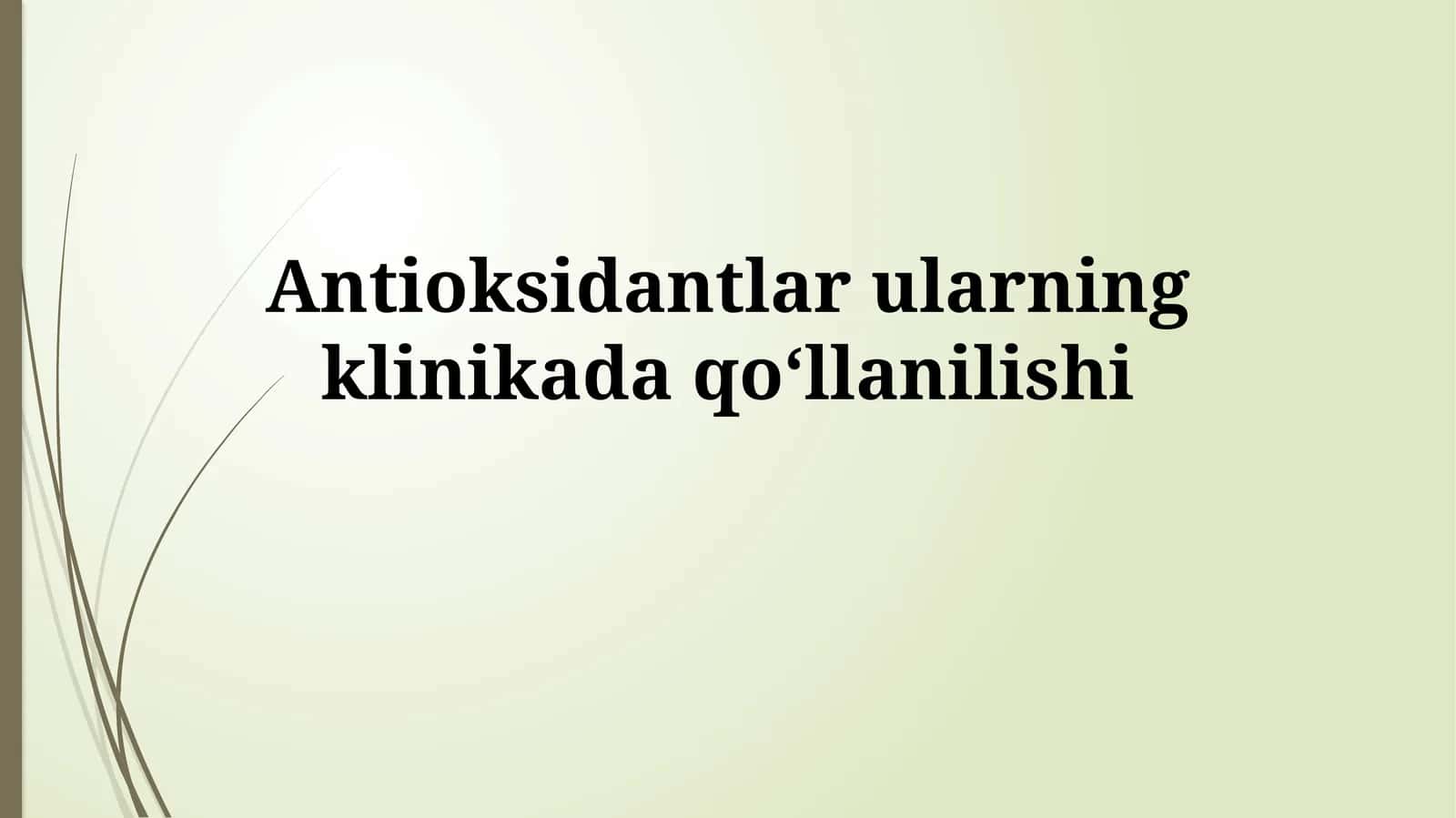 Antioksidantlar