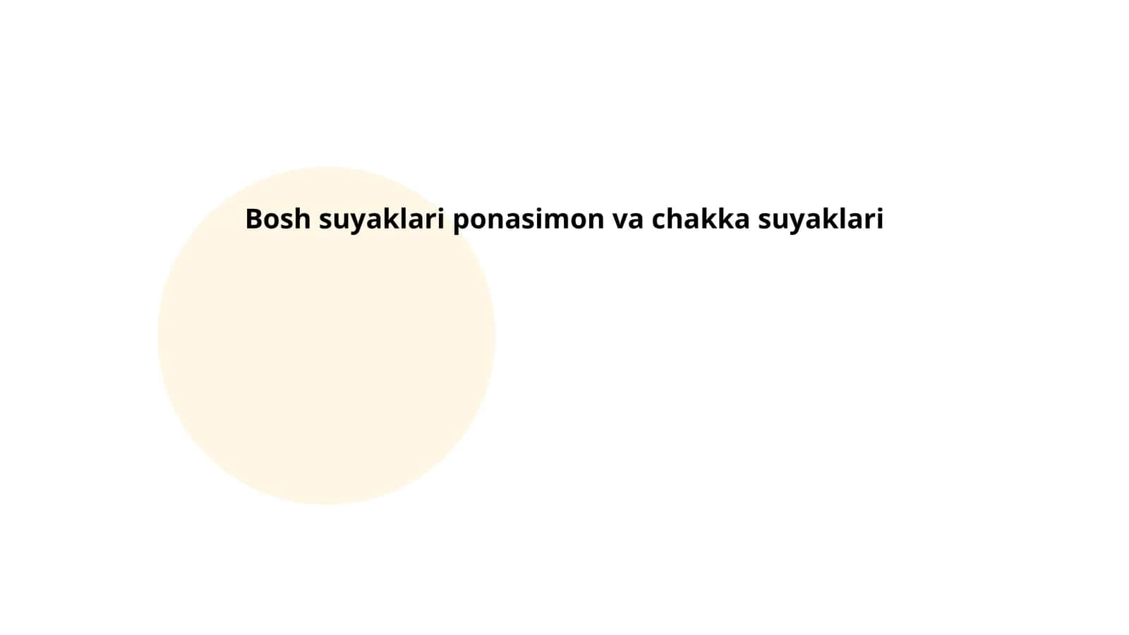 Bosh suyaklari ponasimon va chakka suyaklari