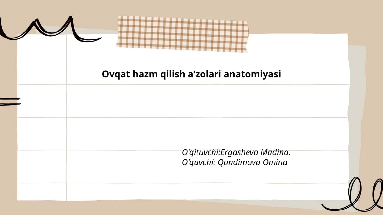 Ovqat hazm qilish aʼzolari anatomiyasi