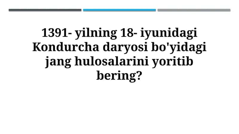 Kondurcha daryosi jangi