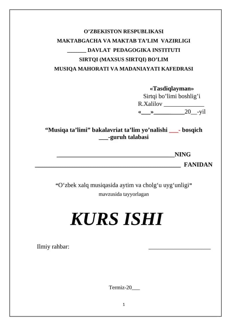 O‘zbek xalq musiqasida aytim va cholg‘u uyg‘unligi