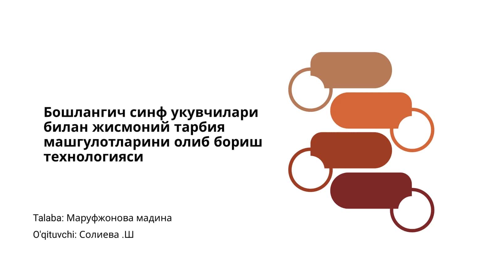 Бошлангич синф учун жисмоний тарбия машғулотлар