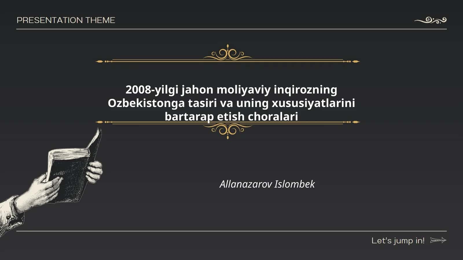 2008-yilgi jahon moliyaviy inqirozning Ozbekistonga tasiri va uning xususiyatlarini bartarap etish choralari