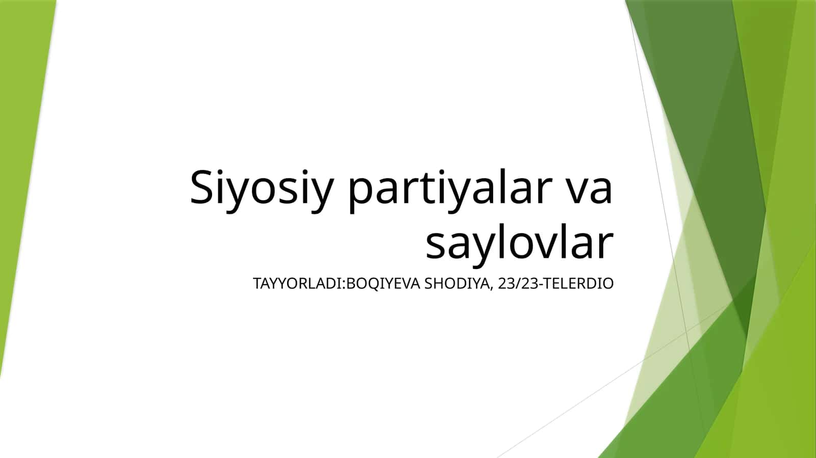Siyosiy partiyalar va saylovlar