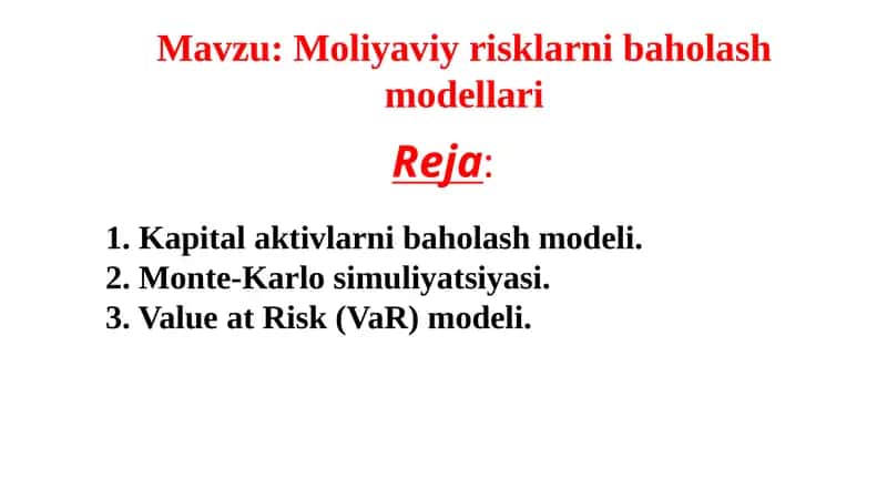 Kapitalaktivlarnibaholashmodeli