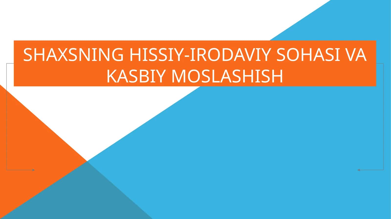 SHAXSNING HISSIY-IRODAVIY SOHASI VA KASBIY MOSLASHISH