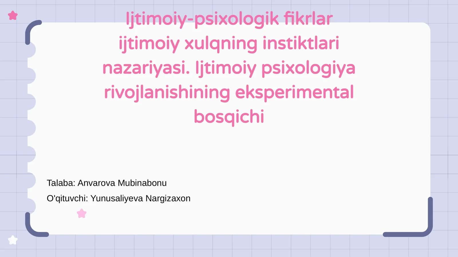 Ijtimoiy-psixologik fikrlar ijtimoiy xulqning instiktlari nazariyasi