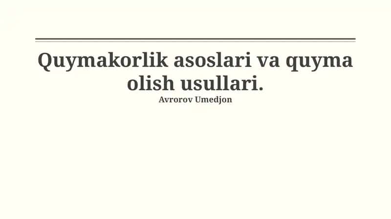 Plastik ommaviy quyish usullari
