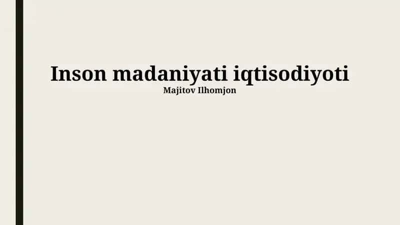 Inson madaniyati iqtisodiyoti