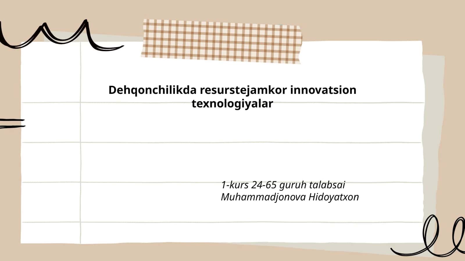 Dehqonchilikda resurstejamkor innovatsion texnologiyalar