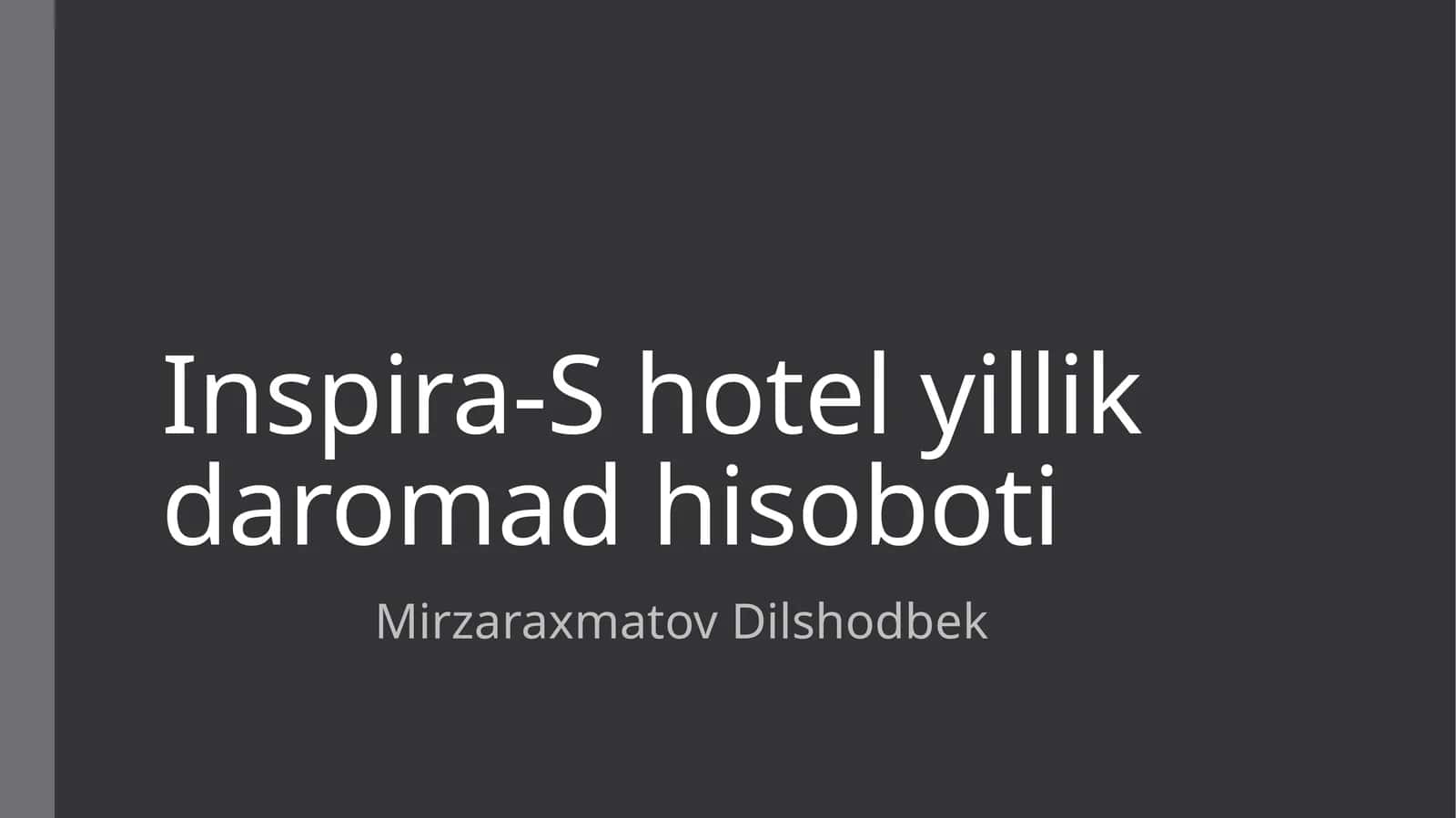 Inspra - S hotel yillik daromad hisoboti