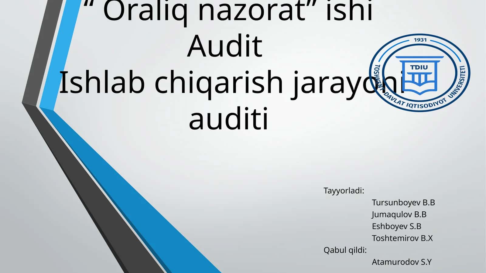 Ishlab chiqarish jarayoni auditi