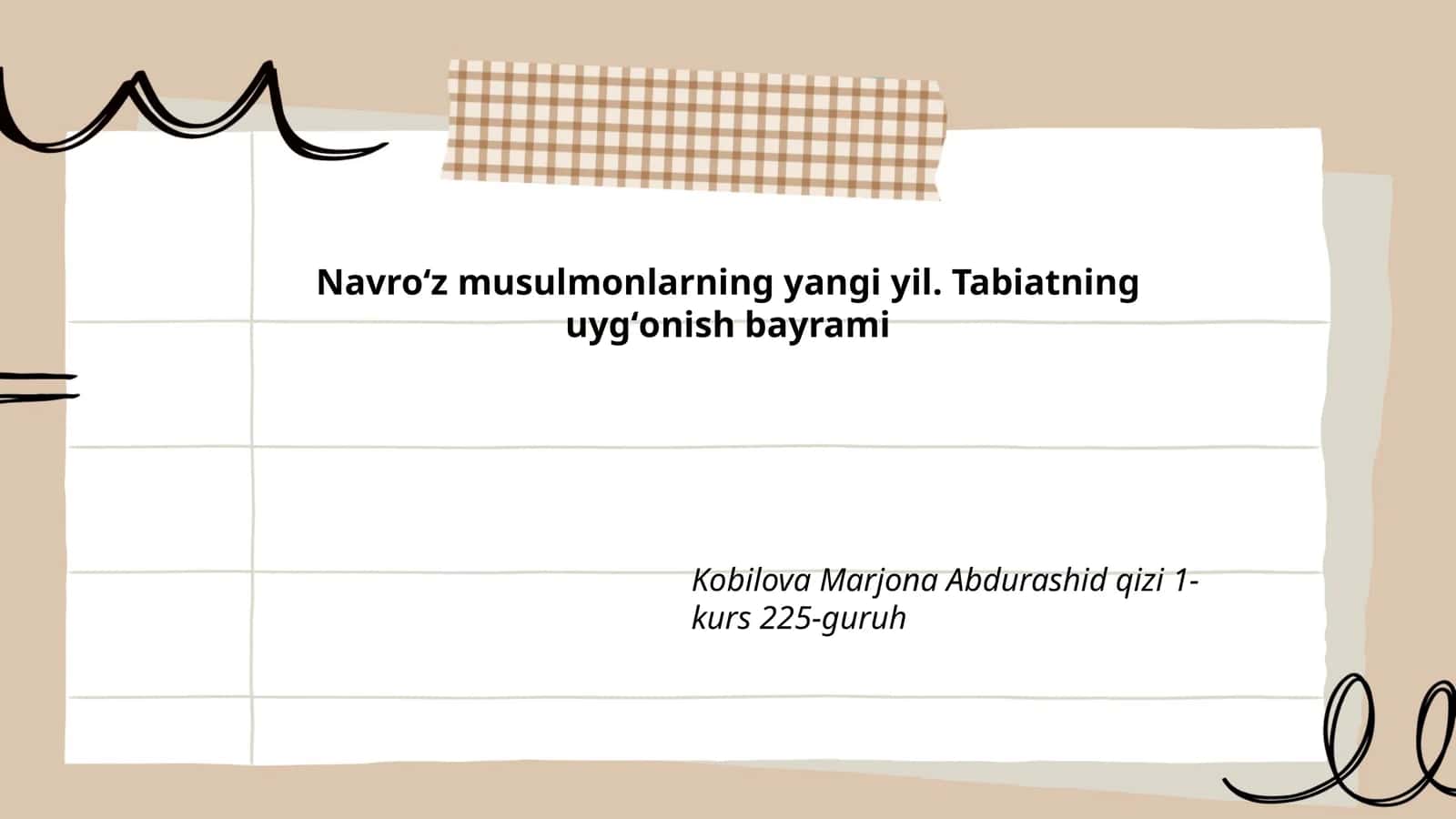 Navroʻz musulmonlarning yangi yil. Tabiatning uygʻonish bayrami