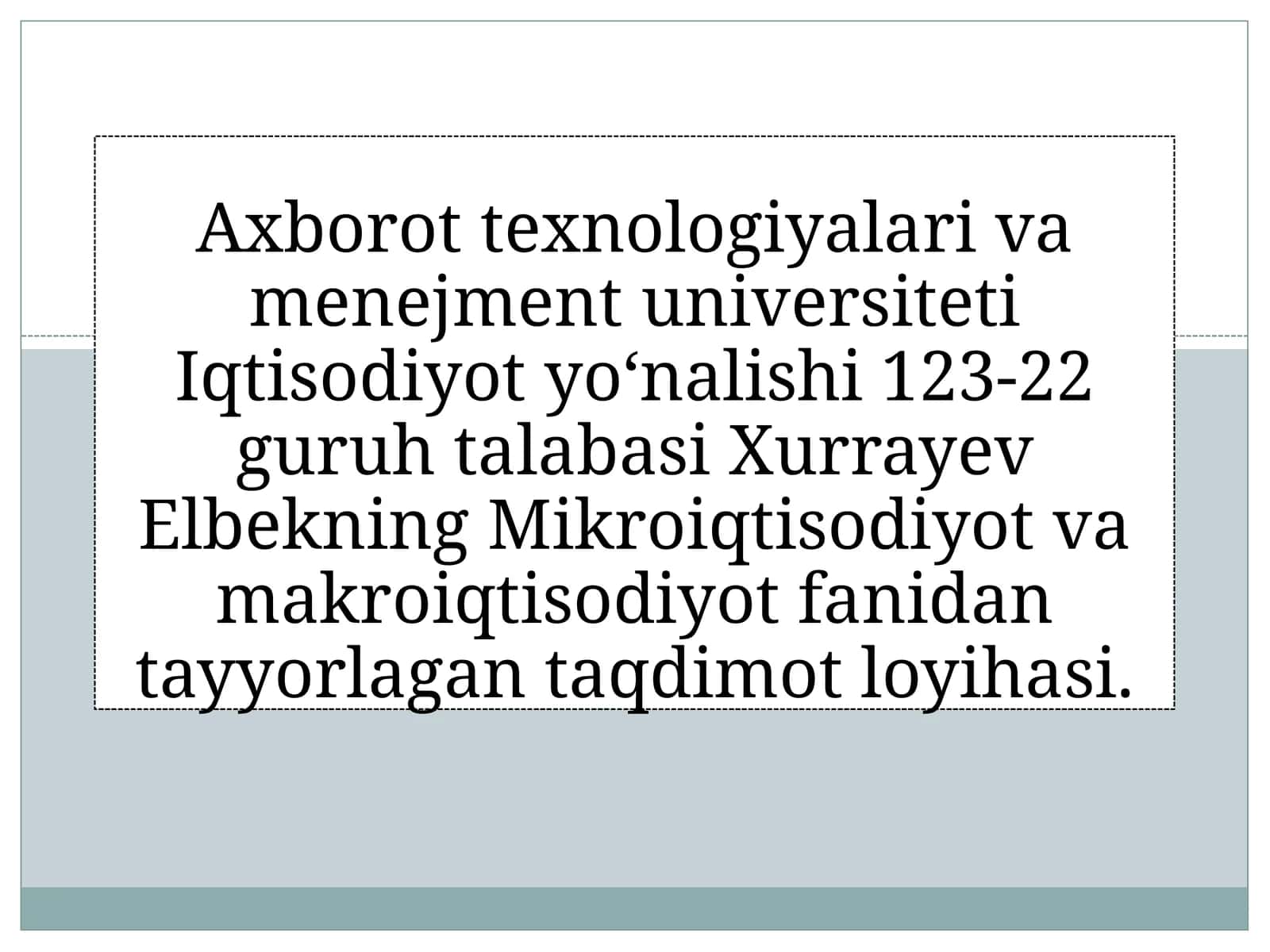 Mikroiqtisodiyot va makroiqtisodiyot fani