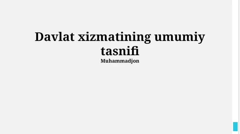 Davlat хizmati turlari