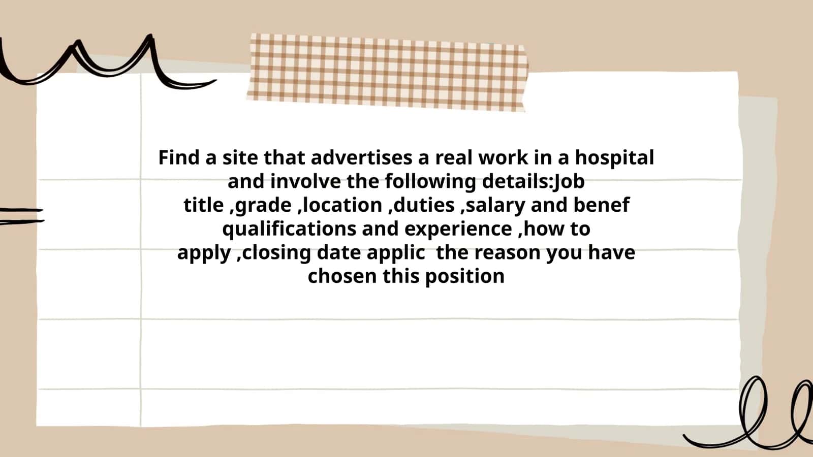 Real Work Advertisement in a Hospital