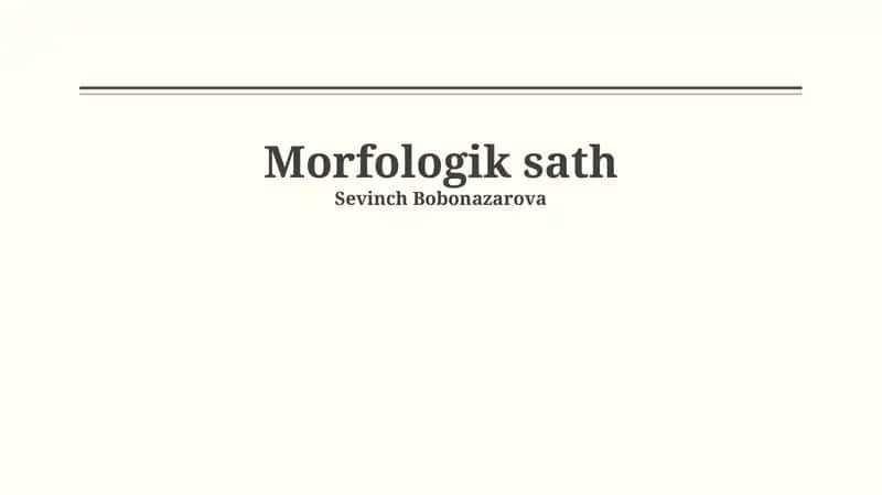 Morfologik sath