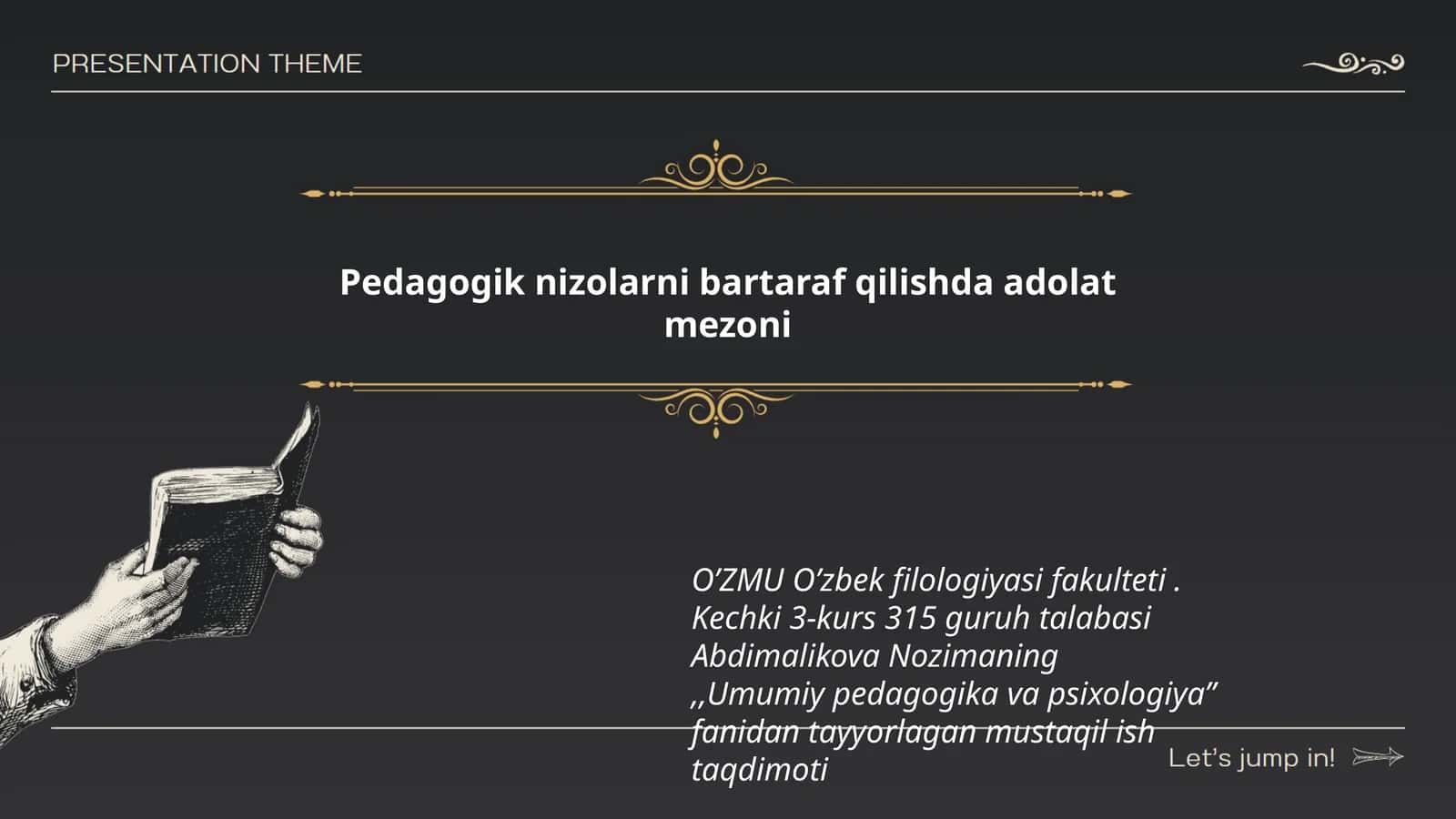 Pedagogik nizolarni bartaraf qilishda adolat mezoni