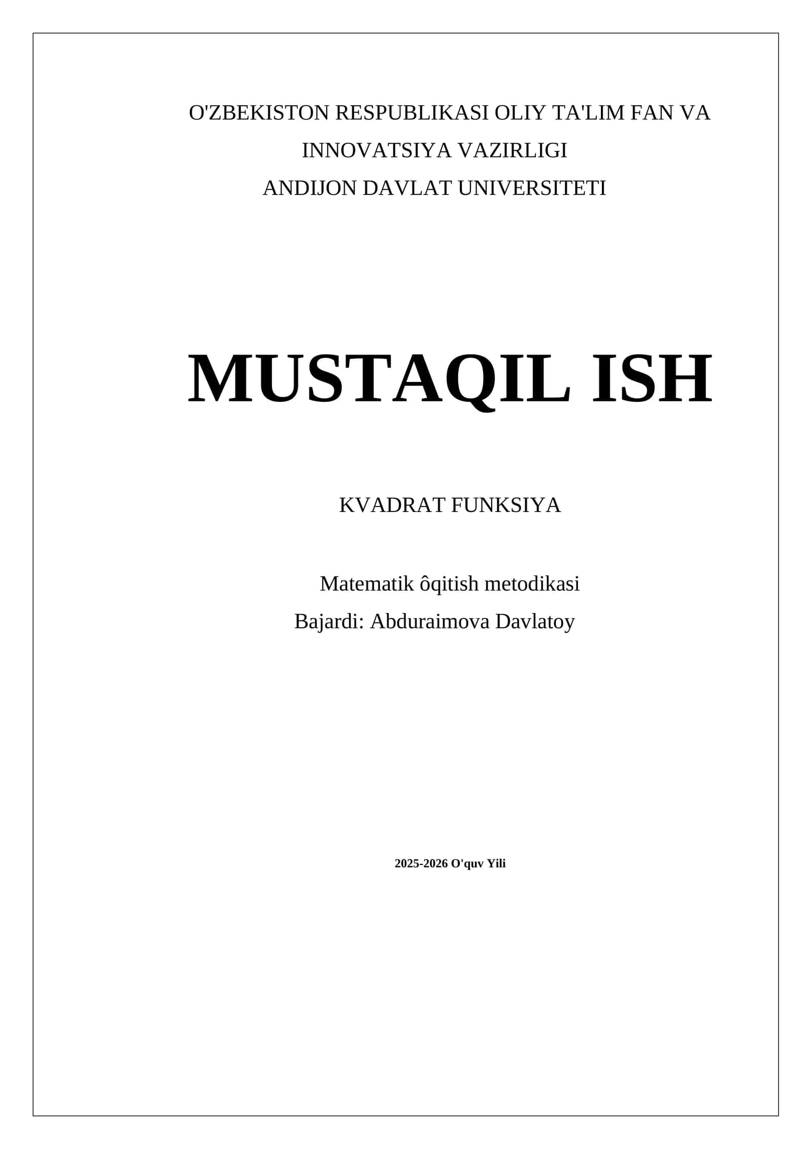 KVADRAT FUNKSIYA
