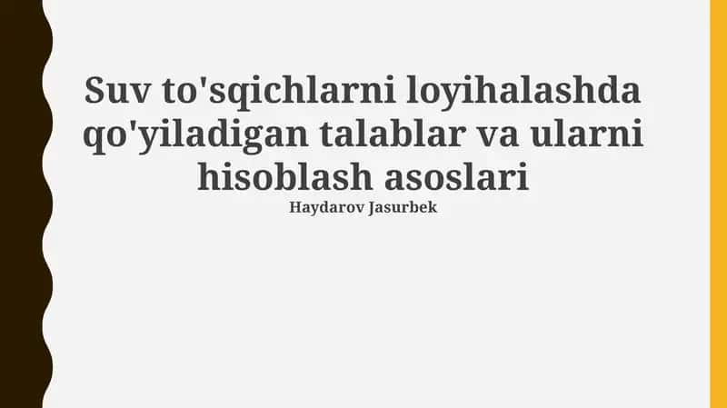 Amortizatorlar loyihalash va hisoblash asoslari