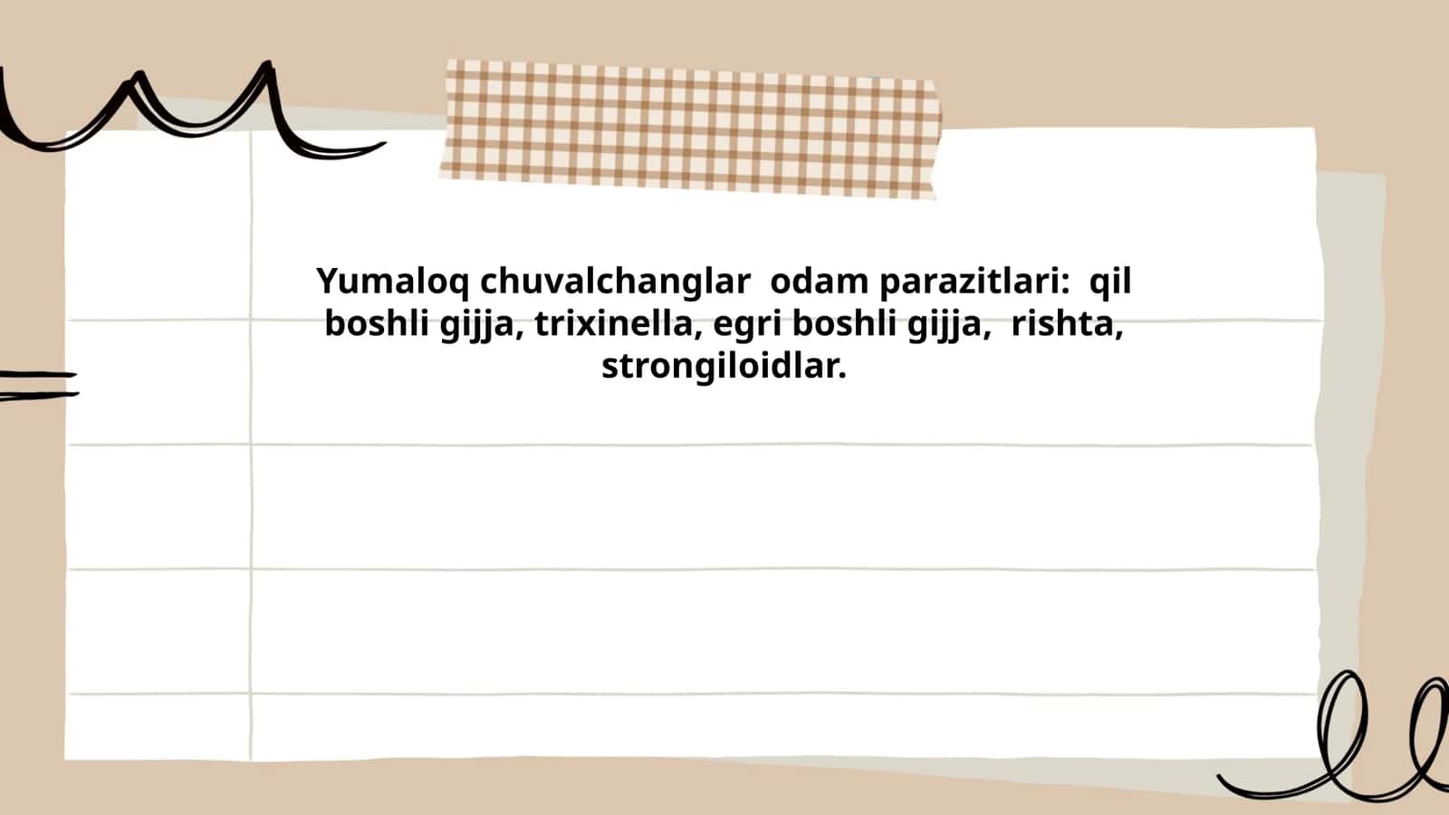 Yumaloq chuvalchanglar odam parazitlari