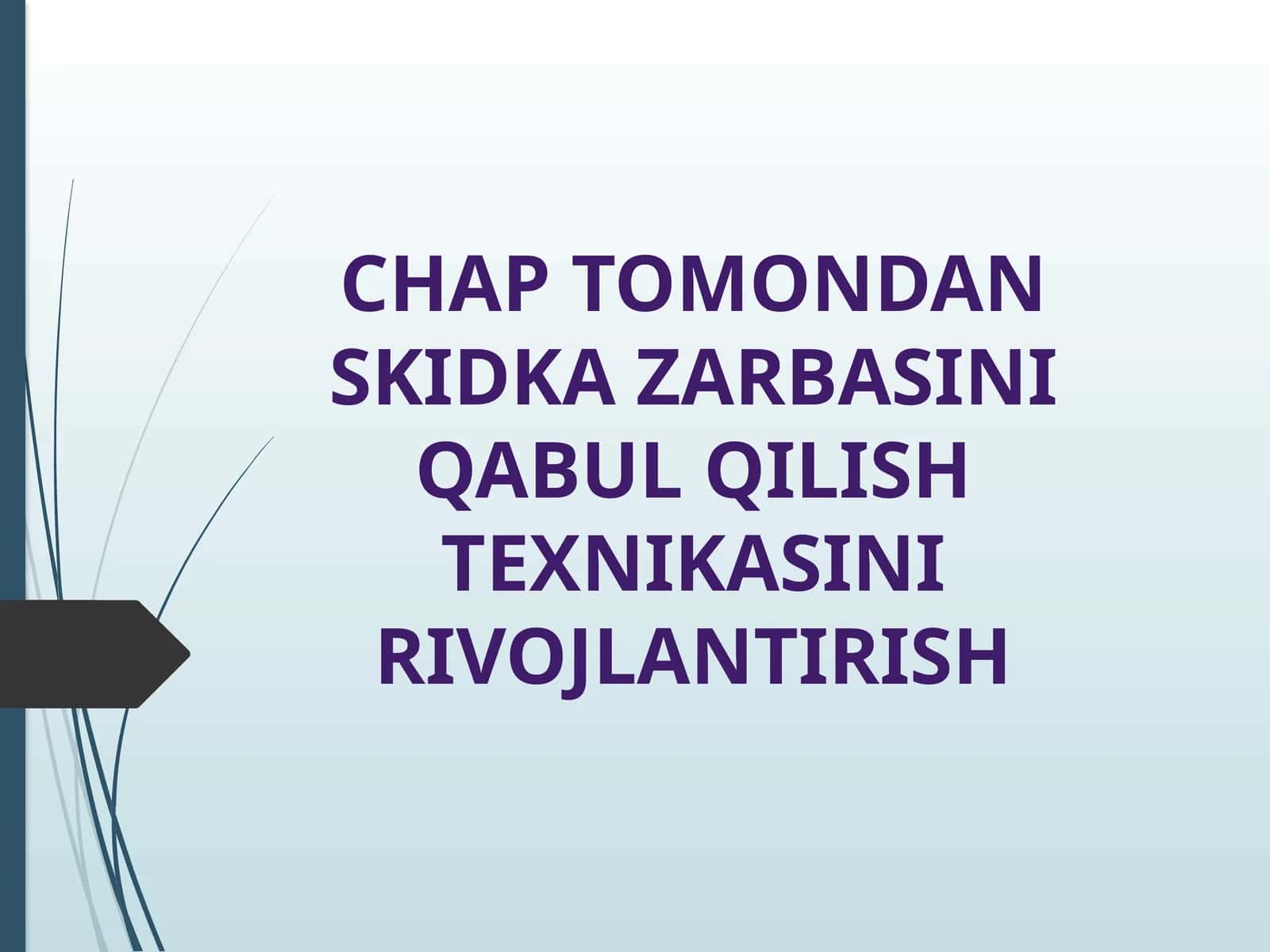 CHAP TOMONDAN SKIDKA ZARBASINI QABUL QILISH TEXNIKASINI RIVOJLANTIRISH