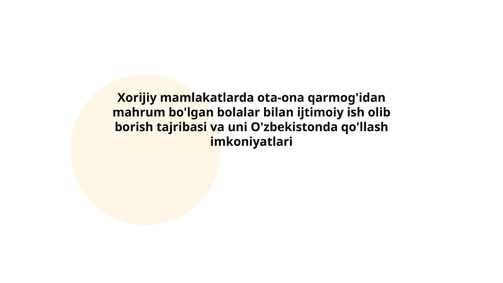 Xorijiy tajribada bolalar himoyasi